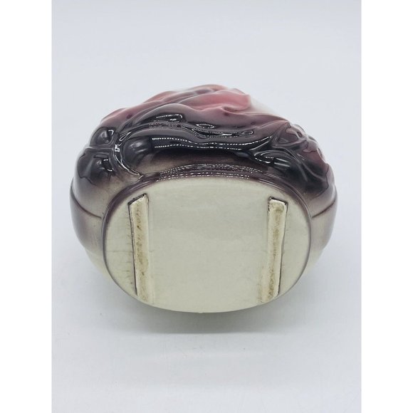 Vintage Royal Copley Art Pottery Planter Vase HARMONY burgundy Leaf planter vase - Picture 6 of 6